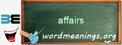 WordMeaning blackboard for affairs